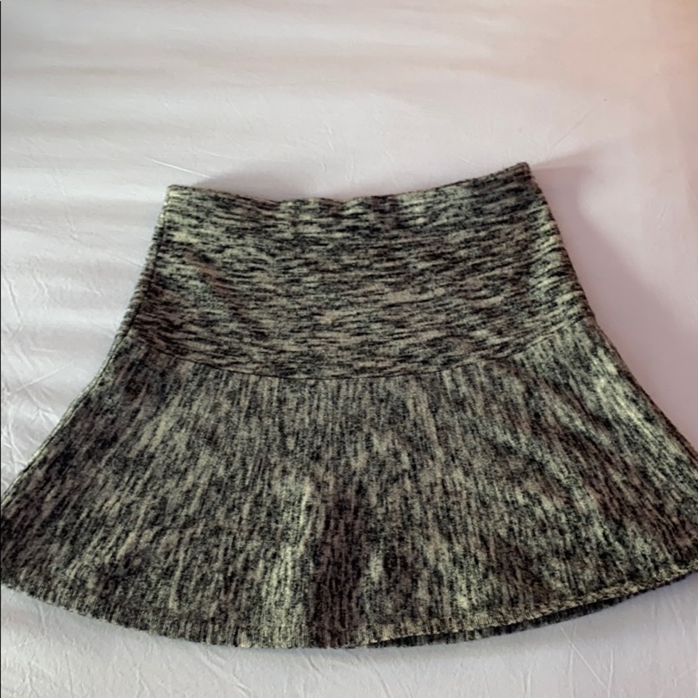 Grey and Black High Waisted Mini Skirt